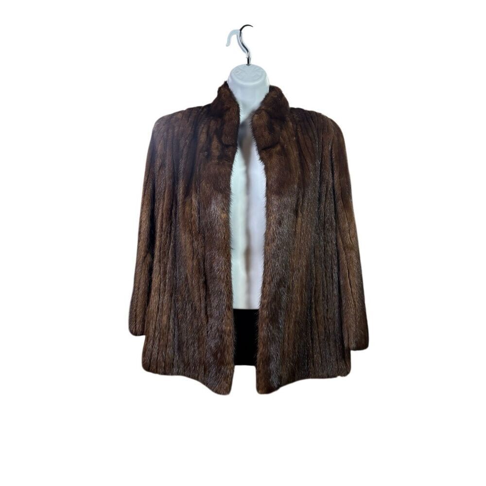 Rich Schwartz Mink Coat Womens M Brown Vintage Nashville Fur Jacket